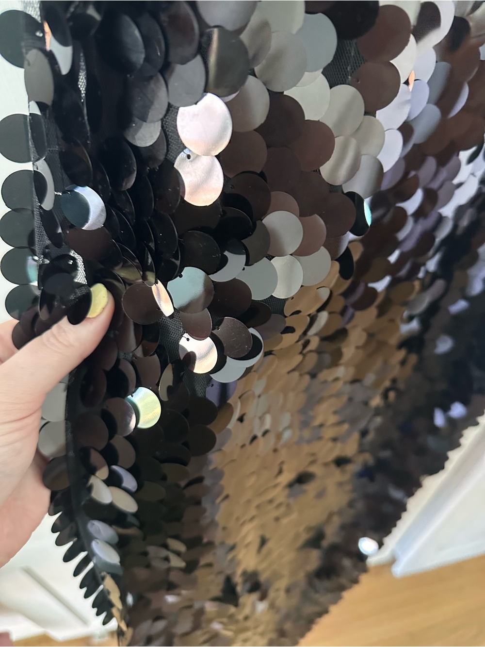 SHEIN Black Sequin Midi Slip Dress - Picture 3 of 6